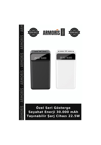 Özel Seri Gösterge Seyahat Enerji 30.000 Mah Taşınabilir Şarj Cihazı 22.5w Çok Renkli