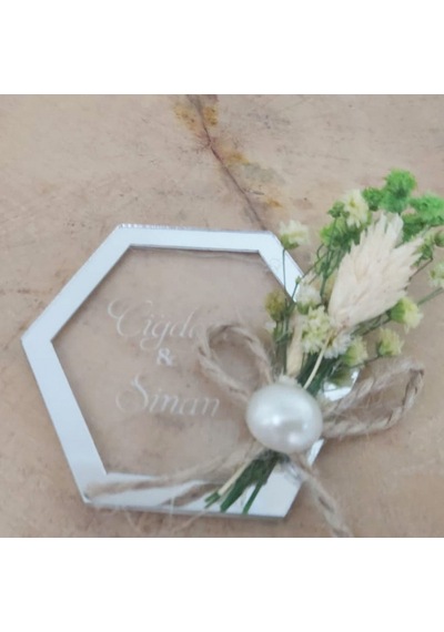 Kuru Çiçekli Nikah Nişan Söz Magnet Prizma Modeli(30 Adet)