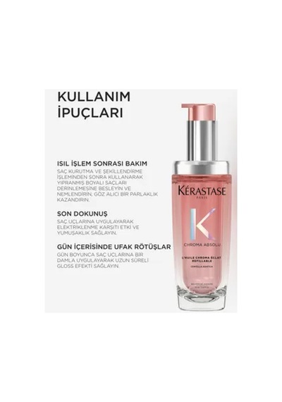 Chroma Absolu L'huile Chroma Eclat Boyalı Saçlar Için Bakım Yağı 75 Ml Yeniden Doldurulabilir
