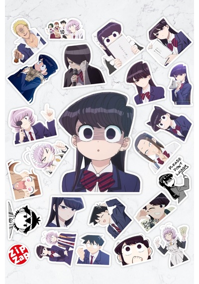 Komi Can't Communicate Komi San Anime Sticker Paketi 23 Adet Çok Renkli