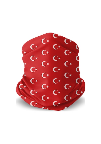 Musclecloth Çok Amaçlı Boyunluk Ay Yıldız Kırmızı