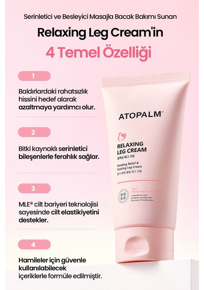 Hamilelere Özel Nemle Rahatlatıcı Serinletici Krem Atopalm Maternity Care Relaxing Leg Cream