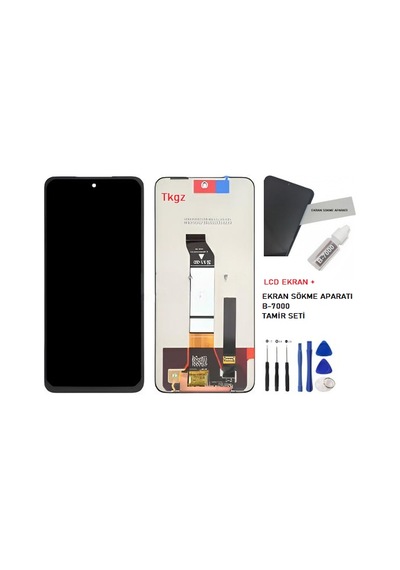 Tkgz Xiaomi Poco M3 Pro Uyumlu Lcd Ekran Dokunmatik Service Pack Lcd Ekran + B-7000 + Tamir Seti