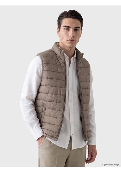 Lcwaıkıkı Classic Kahverengi Regular Fit Dik Yaka Erkek Şişme Yelek