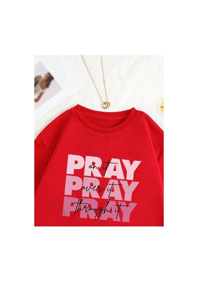 Magors Stıl-x Sevgililer Gününe Özel Pray Baskılı Oversıze Bisiklet Yaka Sweatshırt Kırmızı Magors Stıl-x Sevgililer Gününe Özel Pray Baskılı Oversıze Bisiklet Yaka Sweatshırt Kırmızı
