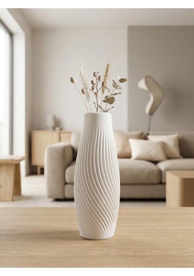 Kaveld Liora Dekoratif Vazo El Yapımı Minimalist Spiral Dokulu Modern Vazo Mermer Tozu Ve Çimento Kompozit Ev Dekoru Beyaz Kaveld Liora Dekoratif Vazo El Yapımı Minimalist Spiral Dokulu Modern Vazo Mermer Tozu Ve Çimento Kompozit Ev Dekoru Beyaz