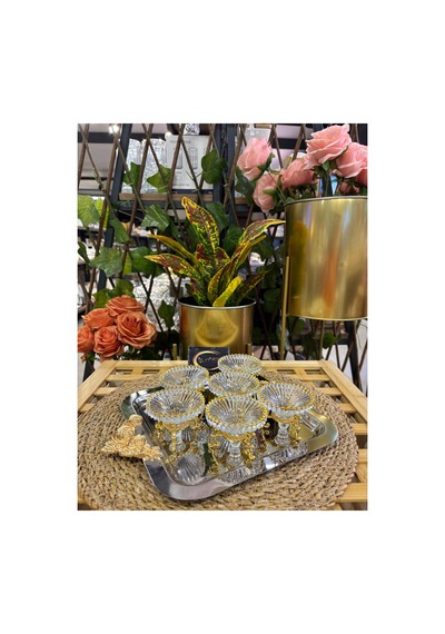 Yaldızlı Gold Metal Ayaklı Lokumluk, Sunumluk, Sosluk, Tabak, Mini Ayaklı Kase, Kahveyanı Şekerlik Yaldız