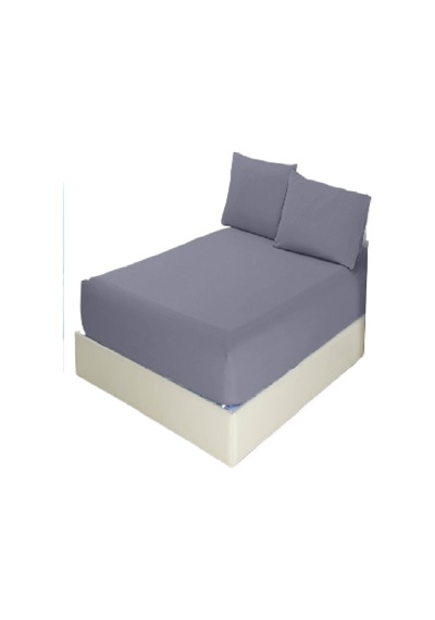 Mycey Çift Kişilik Lastikli Pamuk Penye Çarşaf Takımı 200x200+30 Cm Açık Gri
