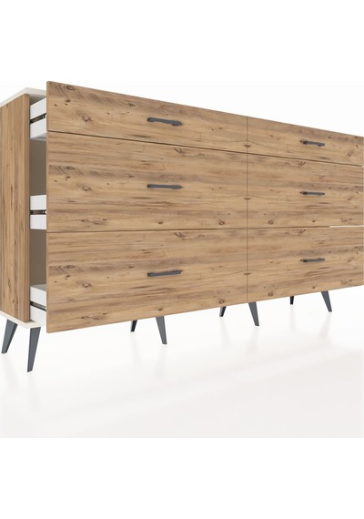 Arges Konsol 6 Çekmeceli 176x30x99 Çam-aytaşı/çam Çam-aytaşı/çam