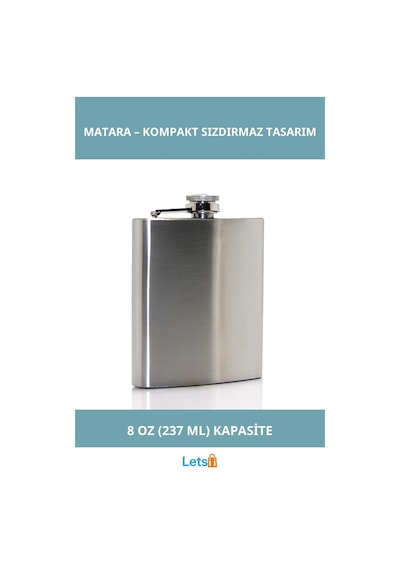 Paslanmaz Çelik Sızdırmaz Şık Tekli 8 Oz Matara Çok Renkli
