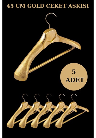 5 Adet Plastik Gold Renk Yüksek Kalite Ceket Askısı Elbise Askısı Altın