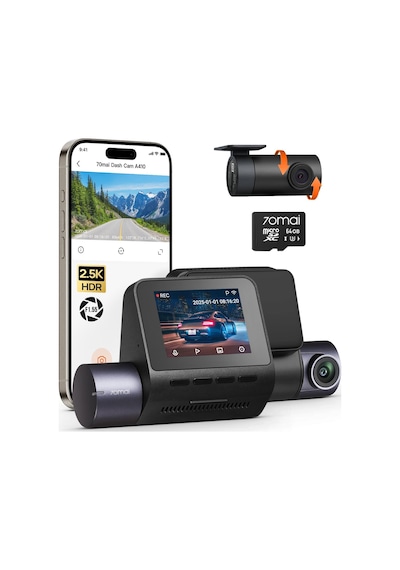 70mai Araç Kamerası Ön Ve Arka - Hdr, Süper Gece Görüşü, F1.55 Diyafram, 24h Park Modu, Dahili Wi-fi Ve Gps, G-se İle 2.5k+1080p Çift Araç Kamerası...-122333