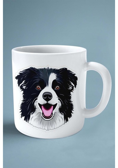 Border Collie Köpek Isimli Kişiye Özel Baskılı Kupa Bardak Sevinç Mama Çok Renkli