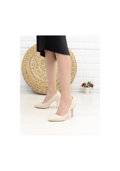 Nesilshoes Nesil Shoes Bln 501 Ten Cilt İnce Topuk Kadın Stiletto