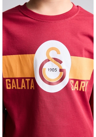 Defacto %100 Pamuk Galatasaray Baskılı Bisiklet Yaka Uzun Kollu 2li Pijama Takımı Erkek Çocuk I2030a826aurd119 Kırmızı-rd119