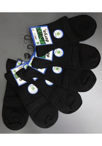 Derya Erkek Bambu Kısa Konç Çorap 6 Adet Siyah
