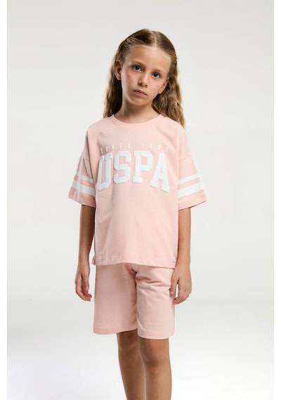 U.s. Polo Assn. Kız Çocuk Pembe Bermuda Takım Us2091 Pembe