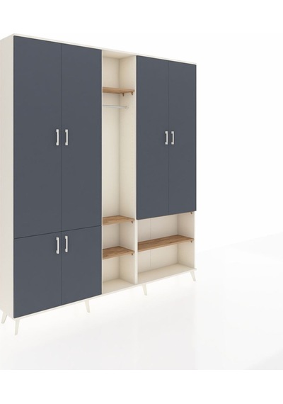 Arges Dolap 15 Raflı 5 Kapaklı Tek Askılı 220x30x243 Aytaşı-antrasit/çam Antrasıt/atlas Çam Arges Dolap 15 Raflı 5 Kapaklı Tek Askılı 220x30x243 Aytaşı-antrasit/çam Antrasıt/atlas Çam