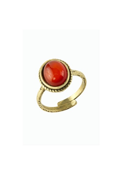Oval - 979 - Doğaltaşlı Otantik - Nazblsmm - Yüzük Akik Bronz