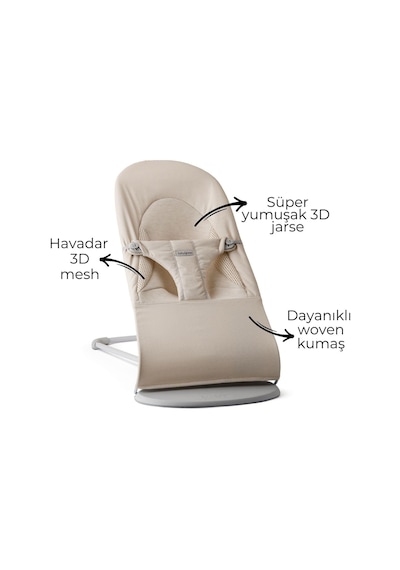 Babybjörn 2'li Set Balance Soft Woven Jersey Üçlü Kumaş Ana Kucağı & Kanguru Mini 3d Jersey Light Beige