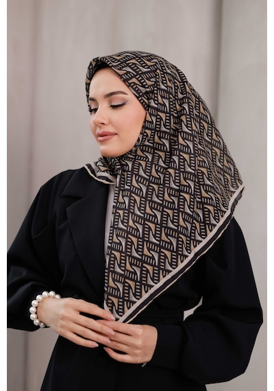 Mimiyum D S Model Soft Eşarp Siyah Bej