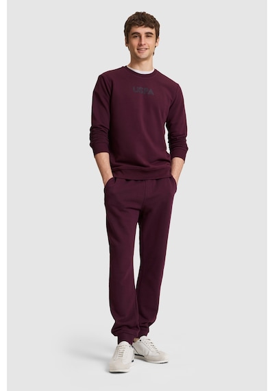 U.S. Polo Assn. Erkek Bordo Slim Fit Paçası Lastikli Eşofman Altı 50329410-vr180 Dark Plum