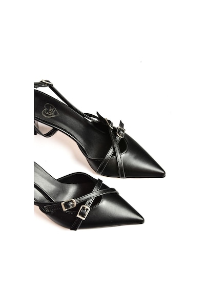 Fox Shoes S654071909 Siyah Kısa Topuklu Kadın Ayakkabı Siyah
