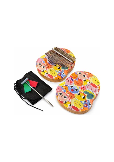 17 Tuşlu Grafit Desenli Kalimba Kedi