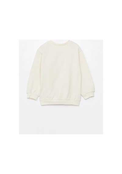 LC Waikiki Bisiklet Yaka Uzun Kollu Kız Bebek Sweatshirt Ve Eşofman Alt 2'li Takım Ecru
