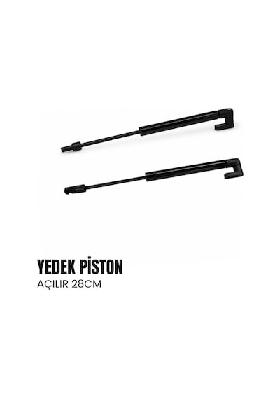 Pistonlu Karavan Camı İçin 28cm Açılır Cam Pistonu - İkili Set-2055 Siyah