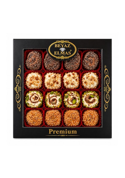 Beyaz Elmas Premium Lokum 350 Gr - Karışık Kuruyemişli Türk Lokumu - Fıstıklı Fındıklı Hediyelik Lokum