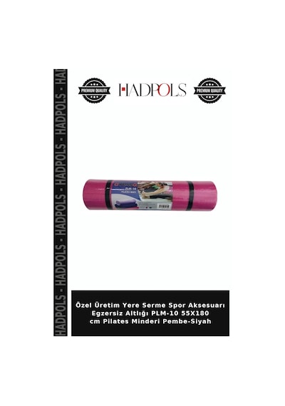Özel Üretim Yere Serme Spor Aksesuarı Egzersiz Altlığı Plm-10 55x180 Cm Pilates Minderi Pembe-siyah Pembe - Siyah