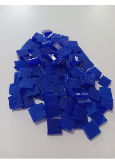 Lacivert Kare Vitray Cam Mozaik Taşı - Sanatsal Mozaik İçin Yaklaşık 10 X 10 Mm