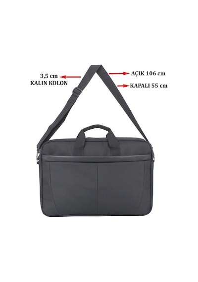 Case Club 2117 Büyük Boy 17,3 Inç Laptop Evrak Çantası Siyah