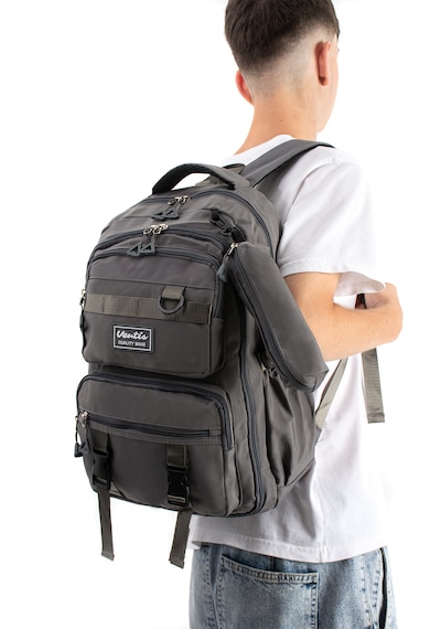 Ventis Qualty Okul Çantası Su Geçirmez Klinkır Kumaş Unisex Sırt Çantası Model 7c Antresit