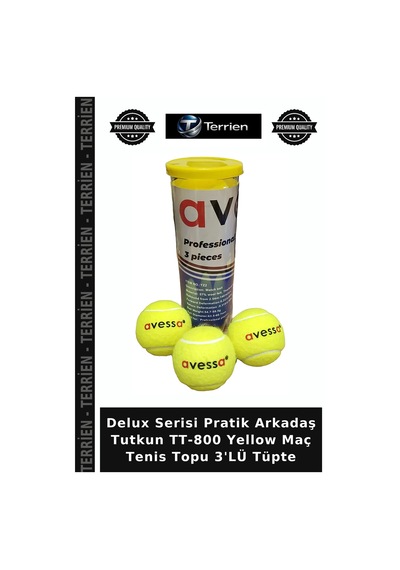 Delux Serisi Pratik Arkadaş Tutkun Tt-800 Yellow Maç Tenis Topu 3'lü Tüpte
