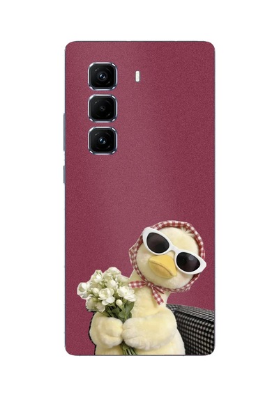 Infinix Hot 50 Pro Plus+ Uyumlu Çiçekli Ördek Baskılı Silikon Kılıf