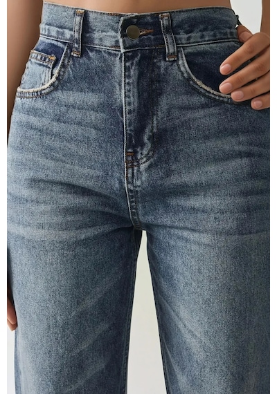 Hiccup Straight Fit Denim Pantolon Mavi