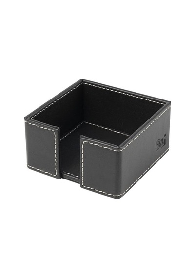 Küp Bloknotluk Suni Deri Masaüstü 10x10x5 Cm - Siyah
