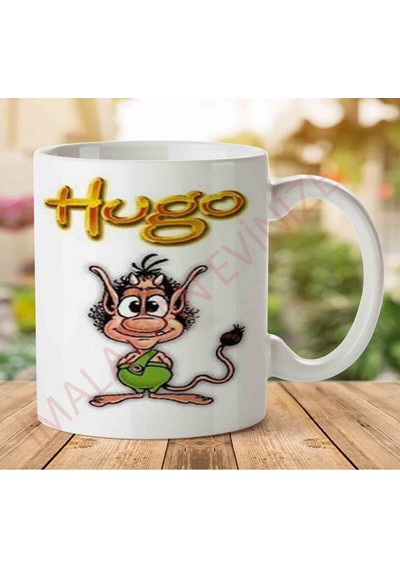 Hugo Yazı İki Tarafı Baskılı Kupa Bardak Çok Renkli