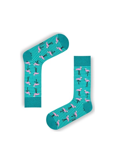 Carnaval Socks Çemberli Flamingo Desenli Renkli Çorap Renkli