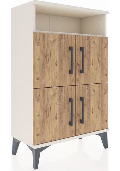 Arges Komodin Tek Raflı 4 Kapaklı 60x30x96 Aytaşı-çam Aytaşı