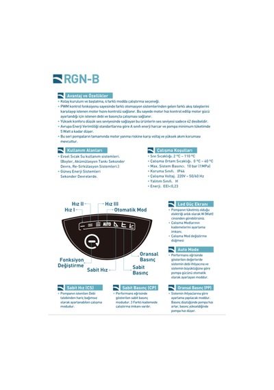 Regen Rgn-b 32/10 Bronz 150 Watt Frekans Konvertörlü Sirkülasyon Pompası 2" - 1 1/4" 8 M3 Debi - 10 Mss Basınç