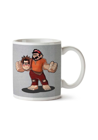 Wrecking Bros Super Show Mario Wreck It Ralph İki Tarafı Baskılı Kupa Bardak Çok Renkli