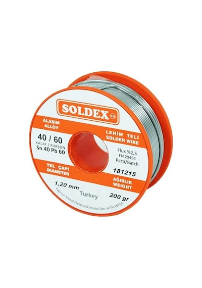 40-60 Lehim Teli 200 Gr 1.2 Mm - Sn:40 / Pb:60