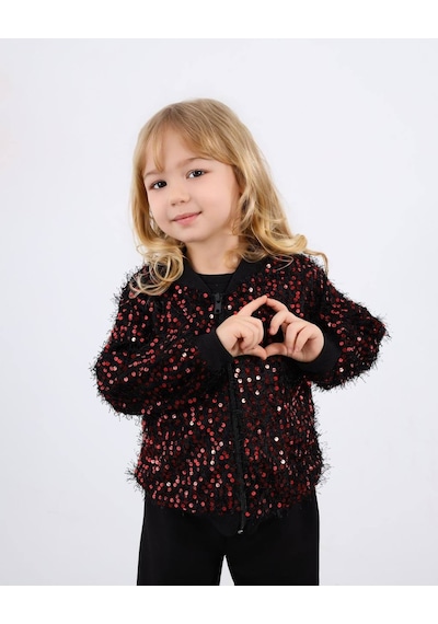 Miniko Kids Kız Çocuk Bayramlık Hırkalı Pullu Badili İspanyol Taytlı Takım Kırmızı Miniko Kids Kız Çocuk Bayramlık Hırkalı Pullu Badili İspanyol Taytlı Takım Kırmızı