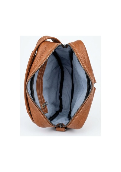 Levano Leather Premium Hakiki Dana Deri Erkek Çapraz Omuz Çantası Taba Deri El Çantası Taba