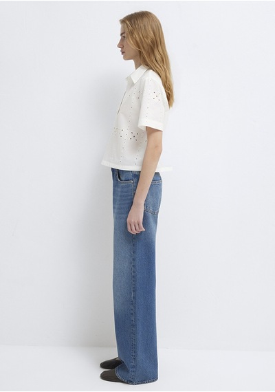 Mavi - Nakış Detaylı Ekru Bluz 1211476-70057