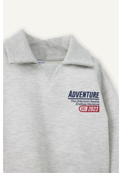 Defacto Slogan Baskılı Sweatshirt Kumaşı 2'li Takım Erkek Bebek G6294A526SP