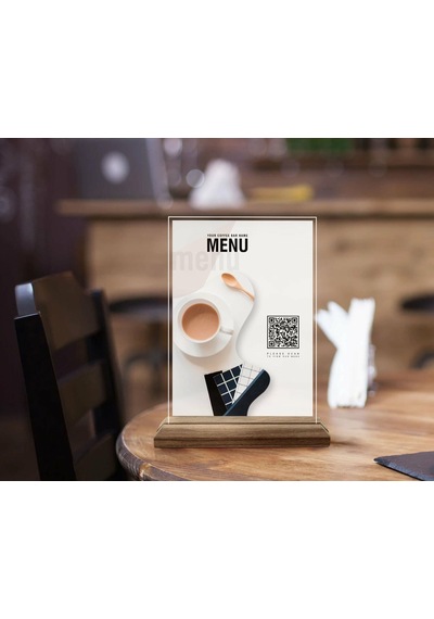 Bk Gift Restoran & Cafe & Barlara Özel Ahşap Standlı Pleksi Qr Kod Menü, Cafe&bar İçin Qr Kodlu Tabela, Qr Kodlu Masa Dekoru - 10 Adet-14